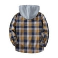 thumbnail image 4 of Fewfanhot Mens Long Sleeve Shirt Plaid Shirts Long Sleeve Flannel Jacket Button-Down Shirt Jacket with Hood, 4 of 9