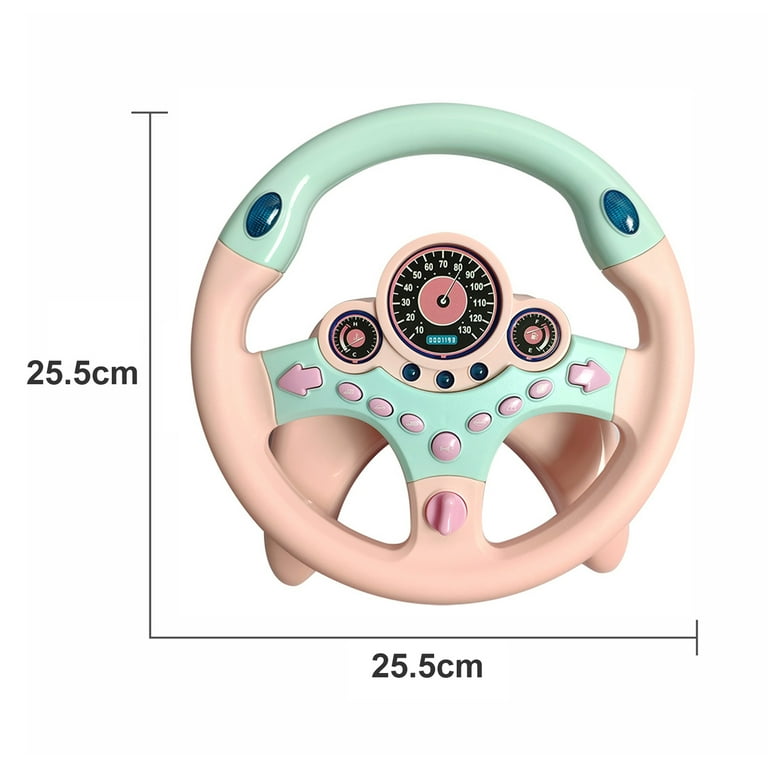 Joyfeel Passenger Seat Steering Wheel Toy with Music Light Kids