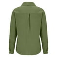 thumbnail image 5 of Cotton Linen Shirt Spring Casual Long Sleeve Solid Color Loose Work Tops With Pockets, Green S, Size S-3XL, 5 of 5