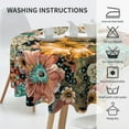 thumbnail image 5 of Boho Flower Tablecloth Round 60 Inch Colorful Mexican Mandala Bohemian Floral Circle Decorative Table Cloth Cover Waterproof Wrinkle-Free for Kitchen Dining Room Indoor Outdoor Farmhouse Party, 5 of 6