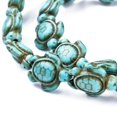 thumbnail image 4 of Dyed Synthetic Turquoise Bead Strands Tortoise Turquoise 17~18x14x6~8mm Hole: 1mm about 23pcs/strand 15 inch, 4 of 4