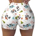 thumbnail image 2 of Fuzoiu happy new year Raccoon Print Women's Workout Shorts,Workout Biker Shorts Women,Exercise Fitness Shorts,Scrunch Short, Athletic Shorts for Gym Yoga Running Sport Active-Medium, 2 of 8