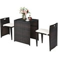 thumbnail image 6 of Pemberly Row 3-piece Contemporary Rattan and Steel Patio Bistro Set in Brown, 6 of 11