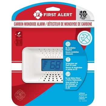 First Alert CO710A Carbon Monoxide Detector with 10-Year Battery and Digital Temperature Display