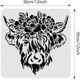thumbnail image 2 of Highland Cow Plastic Painting Template Animal Drawing Stencils for Art Painting Scrabooking and Wall Decoration 30x30cm, 2 of 8