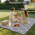 thumbnail image 4 of Navy Blue Baroque Outdoor Rug 5x7 Ft - Reversible Patio Rug Outdoor Camping Rugs, Vintage Abstract Art Pattern Washable Indoor Outdoor Area Rugs, Non-Slip Outdoor Carpet Runner for Deck/Porch, 4 of 8