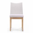 thumbnail image 5 of GDF Studio Quaker Indoor Mid Century Modern Fabric Upholstered Dining Chairs, Set of 2, Light Beige and Oak, 5 of 10