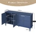 thumbnail image 6 of CBJCBJ Mid-Century 58'' Wood 4 Door Sideboard Buffet Cabinet for Living Dining & Bedroom, Blue, 6 of 8