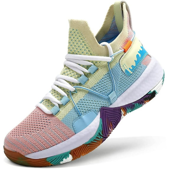 ASHION Mens Basketball Shoes Lightweight Breathable Sneakers Anti Slip Sports Shoes for Running Running