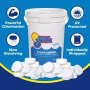 In The Swim 3 Inch Stabilized Chlorine Tablets for Sanitizing Swimming Pools - Individually Wrapped, Slow Dissolving - 90% Available Chlorine - Tri-Chlor - 50 Pounds C3050