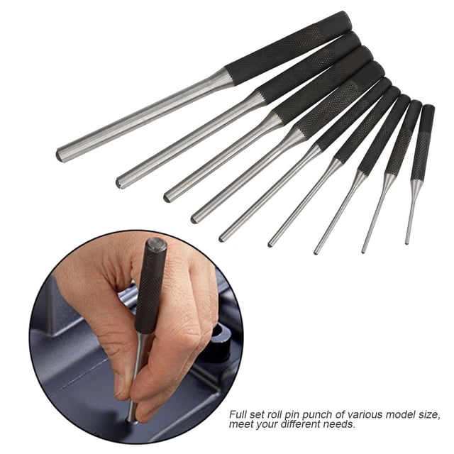 Centre Punch,9PCS Durable Steel Roll Mechanics Punch Steel Centre Punch Professionally Tested
