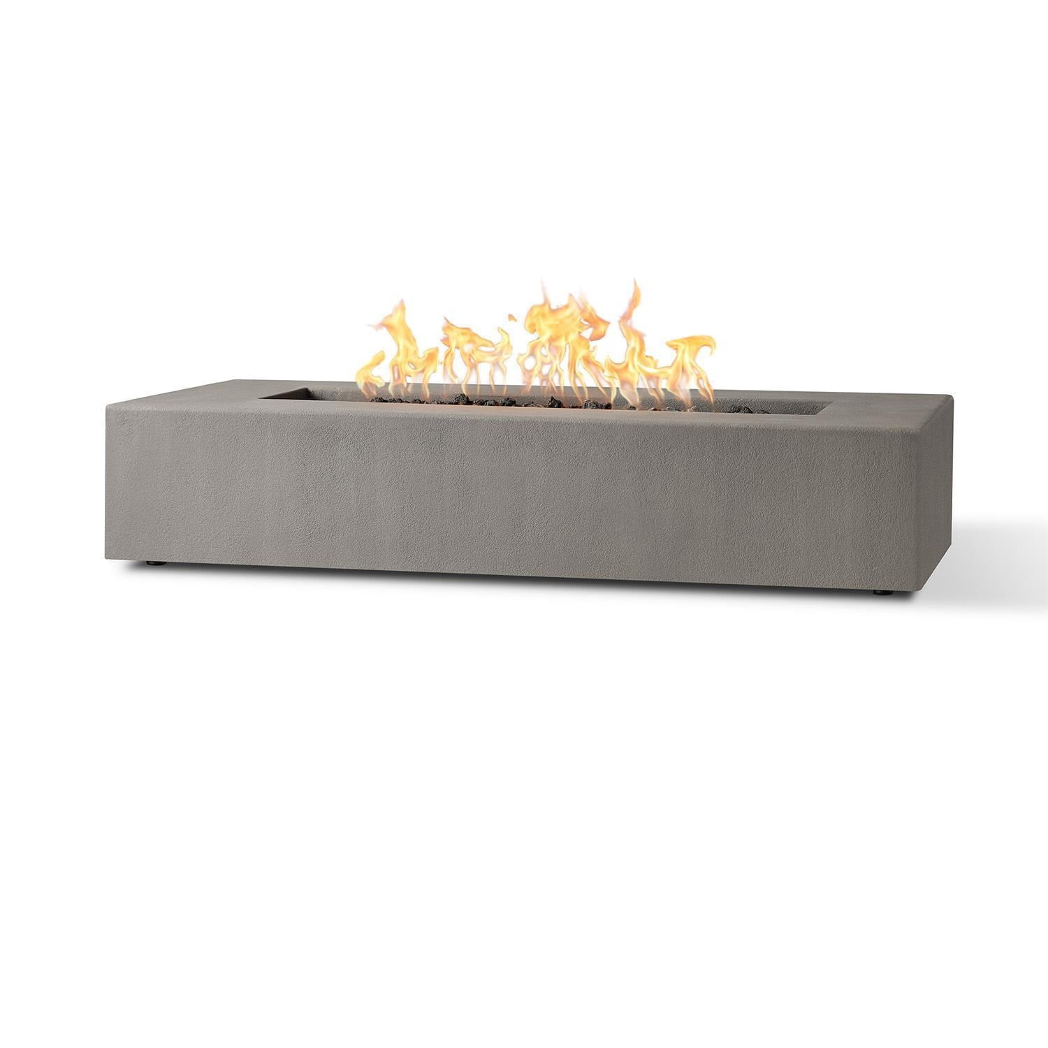 Olliewood 60 Inch Rectangular GFRC Natural Gas Fire Pit Table in Flint by BBQGuys Signature