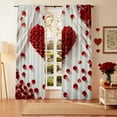 thumbnail image 2 of TIELUTT Rideaux de la Saint-Valentin Roses Rouges Rideaux Pétales de Roses Rouges Rideaux de Salon Chambre Rideaux Longs Rideaux d'Hiver Rideaux de Fenêtre Doublure de Douche Courte, 2 of 7