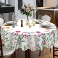 thumbnail image 4 of Round Tablecloths 70 inch, Summer Flower Table Cloth Cover, Waterproof and Wrinkle-Free, Machine Washable Colorful Summr Tablecloths Decor for Home Kitchen Dining Party, 4 of 6