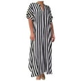 thumbnail image 2 of Robe d'Été pour Femmes 2024 Mode Grande Taille Robe pour Col en V Décontractée Robes d'Été avec Poches Manches Courtes avec Poches 50 % de Réduction!, 2 of 6