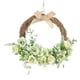 thumbnail image 1 of Guirnalda de ratán artificial de 33 cm (13 pulgadas) con forma de corona de flores para puerta de entrada, ideal para festivales de interior. Verde, 1 of 6