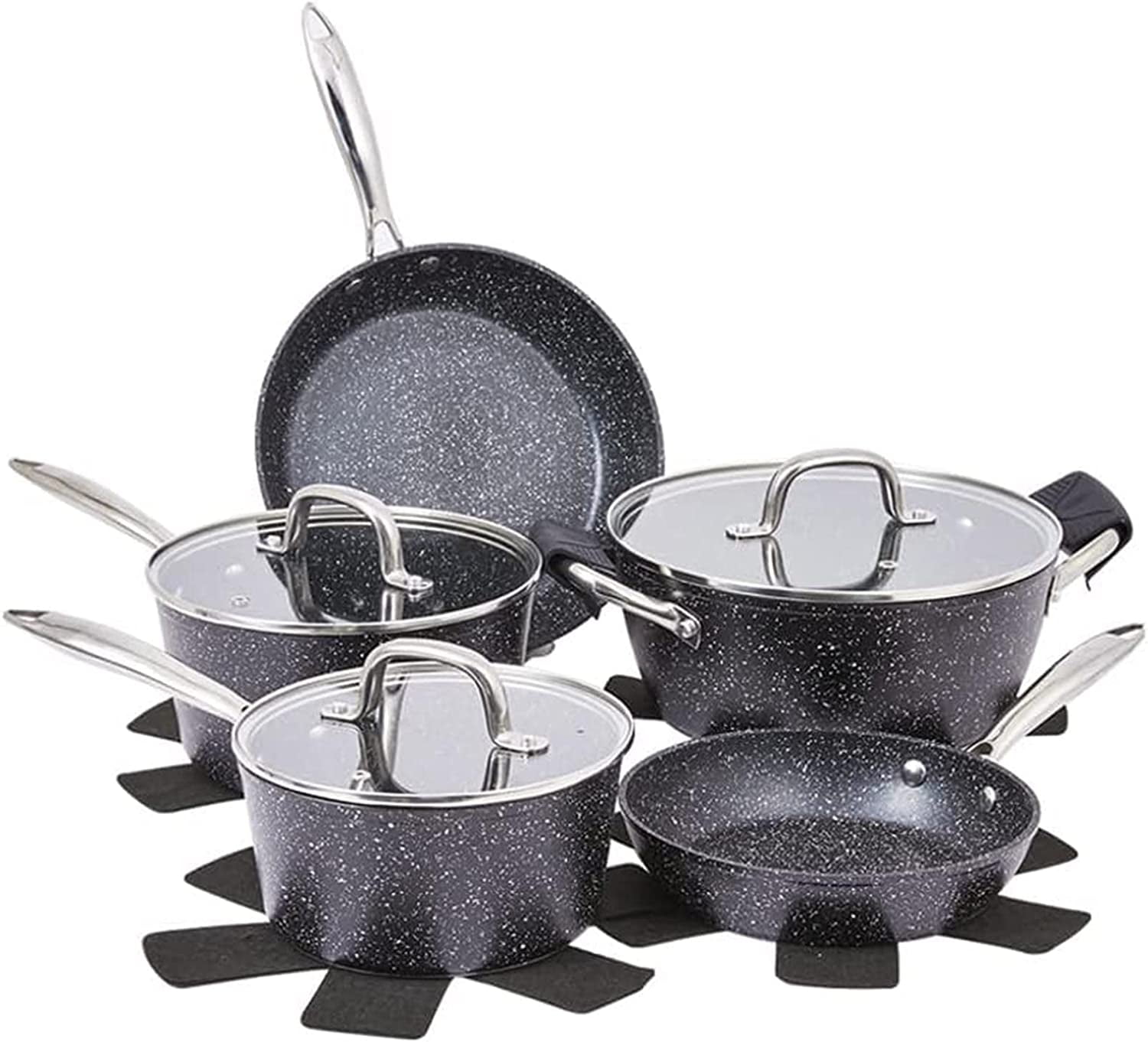 Kitchen Pots and Pans Set Nonstick Granite Cookware Set Pans for