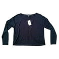 thumbnail image 1 of 7 FOR ALL MANKIND Long Sleeve BOATNECK Modal TOP Shirt BLACK ( S ), 1 of 1
