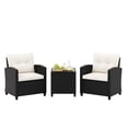 thumbnail image 2 of Costway 3 PCS Patio Furniture Set with Tempered Glass Coffee Table Washable Cushions Off White, 2 of 10