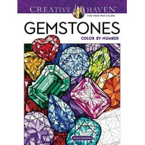 Adult Coloring Books: Art & Design Creative Haven Gemstones Color by Number, (Paperback)