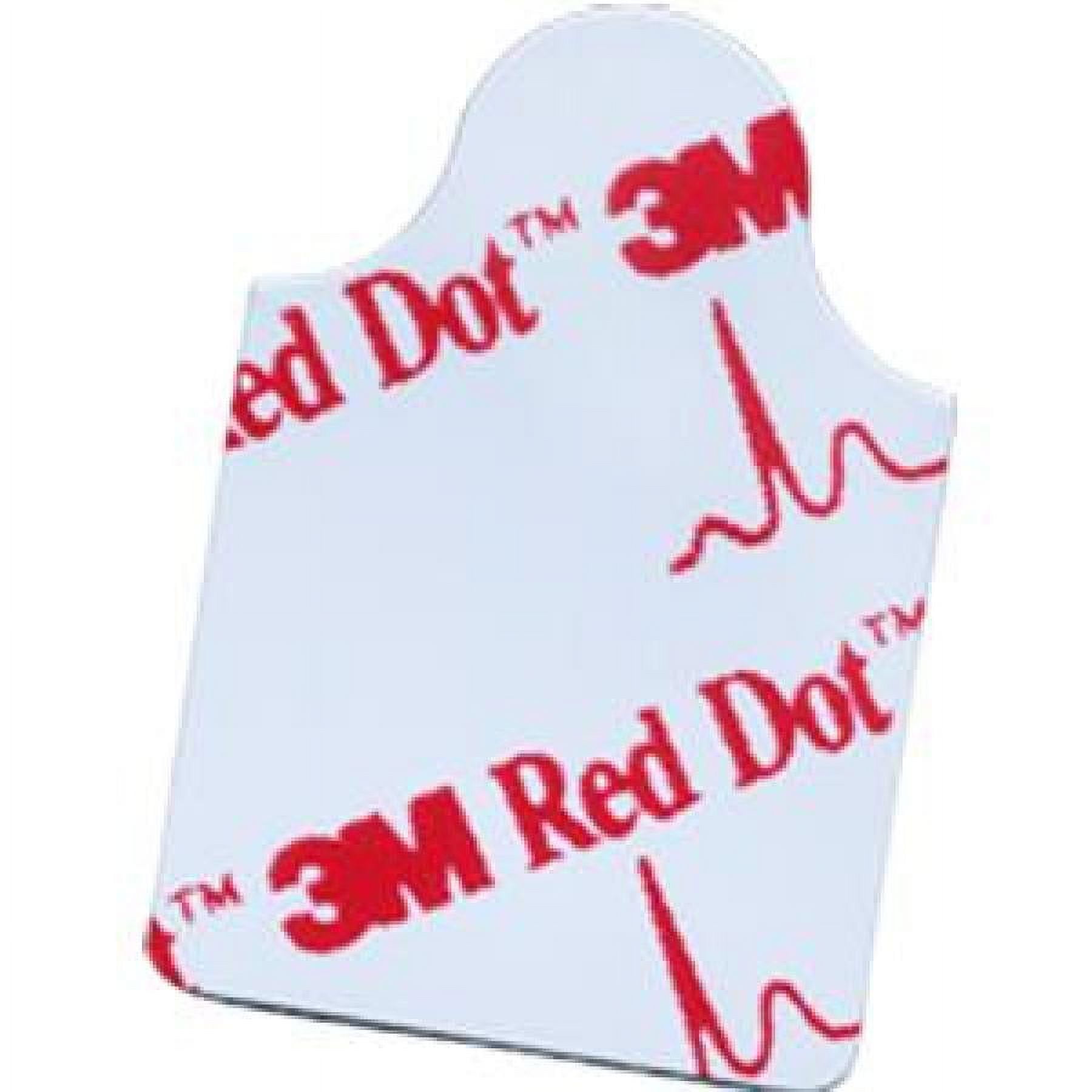 3M Red Dot EKG Tab Electrode, Foam Backing, Resting, Non-Radiolucent, 1.75 Inches x 7/8 Inch, Rectangle, 100 Count