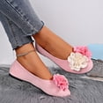 thumbnail image 5 of Purcolt Womens Double Flower Faux Suede Flats Lightweight Casual Round Toe Soft Sole Ballet Shoes Comfort Slip On Dress Shoes for Work Office Walking, 5 of 9