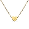 thumbnail image 1 of Collar Inicial de Corazón Uxcell para Mujeres, Cadena de Acero Inoxidable Baño de Oro de 18K, Collar Personalizado con Letra D para Regalos de Joyería para Mujeres, Tono Dorado, 1 of 6