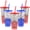 Red+Blue-5PCS, variant on Spider Color Changing Cups, Cold Activated Color Changing Spider Web Tumbler, 24oz Reusable Plastic Cup with Lid & Straw, Halloween Spider Iced Drink Tumbler for Party Favors, Travel, Daily Use