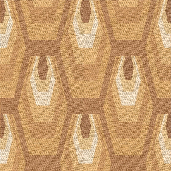 Ahgly Company Indoor Square Patterned Cantaloupe Orange Area Rugs, 8' Square