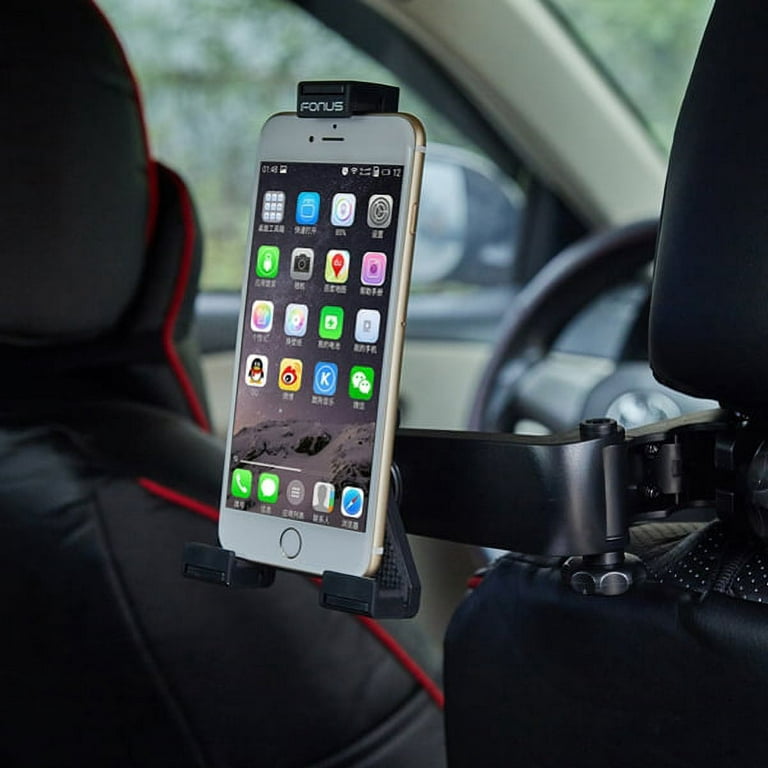 Premium Car Headrest Mount Tablet Holder Rotating Cradle Back Seat Dock  Strong Grip [Black] Compatible With iPad 9.7 Z7V