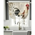 thumbnail image 5 of Vintage Rooster Tie Up Curtains for Window, Thermal Insulted Balloon Shade Adjustable Rod Pocket Curtains Valance Panels for Kitchen Bathroom Cafe 42 x 45 Farmhouse Animals Geometric, 5 of 6