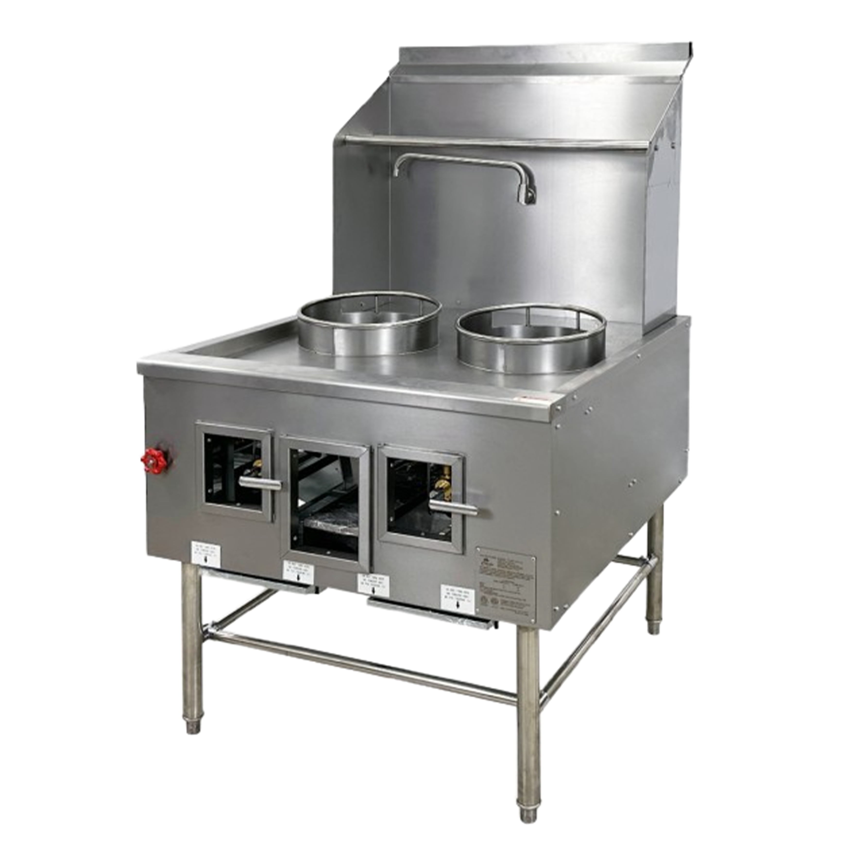 36 in. Chinese Wok Range Natural Gas/Liquid Propane with Waterfall, NSF Certified, 2 Burners Wok Range