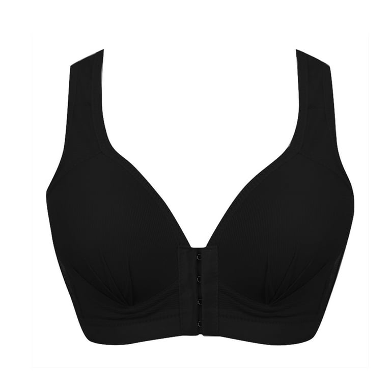 Knosfe Minimizer Bra for Heavy Breast Push Up Underwear Full Coverage Bras  for Small Breasted Women Black 36 