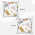 thumbnail image 4 of LNWH Cartoon Fluttering Butterfly Throw Pillow Covers, Square Soft Linen Decorative Pillow Cases, 18"x18", 4 of 8
