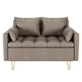 thumbnail image 4 of 44.5"W Modern Accent Sofa, Faux Leather Loveseat Sofa Couch with Lift-Up Storage and Hand Stitched, Bolster Pillows, Storage 2-Seater Sofa with Square Armrest for Bedroom or Living Room, 4 of 9