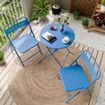 thumbnail image 6 of KAMEROUT 3-Piece Outdoor Bistro Sets with Table and 2 Chairs, Blue, 6 of 7