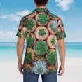 thumbnail image 4 of Fuzoiu Cactus 4 Print Hawaiian Shirt for Men, Summer Beach Casual Short Sleeve Button Down Shirts, Men’s Beach Summer Shirts with Pocket,, 4 of 7