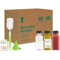 thumbnail image 1 of Comfy Package [8 oz. - 15 Count] Reusable Juice Bottles With Caps, Labels, Brush, and Silicone Funnel - Clear Bottles with Caps, Juice Containers with lids, for All Beverages, 1 of 7