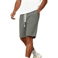 thumbnail image 3 of ADSSDQ Mens Shorts Summer Casual Waffle Knit Drawstring Elastic Waist Comfy Short with Pockets Beach Vacation Gray L, 3 of 7