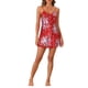 thumbnail image 2 of INSPIRAR CHIC Camisones de Satén para Mujeres Ropa de Noche Vestido de Seda Mini Lencería Floral L Rojo, 2 of 6