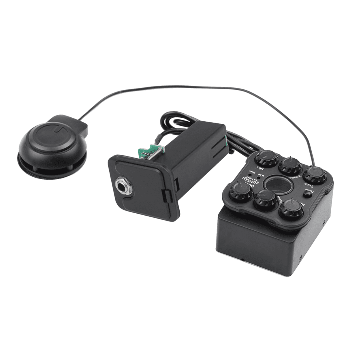 K4 Acoustic Guitar Pickup Resonance Pickups Preamp System with LED Screen Pickup,1 * Resonance Pickup Kit,Black