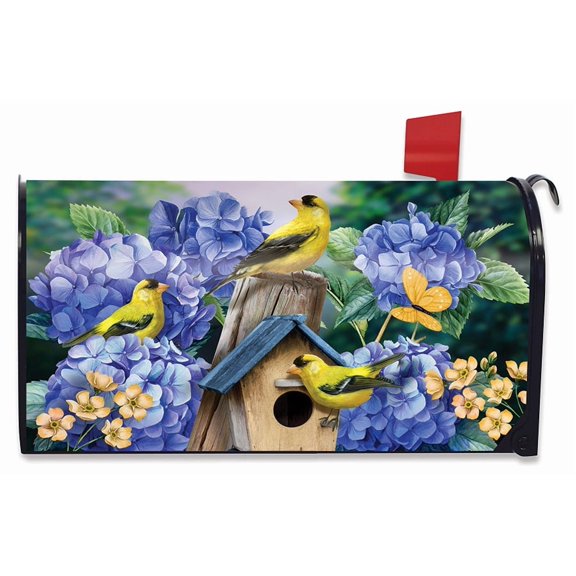 Briarwood Lane Goldfinches and Hydrangea Mailbox Cover