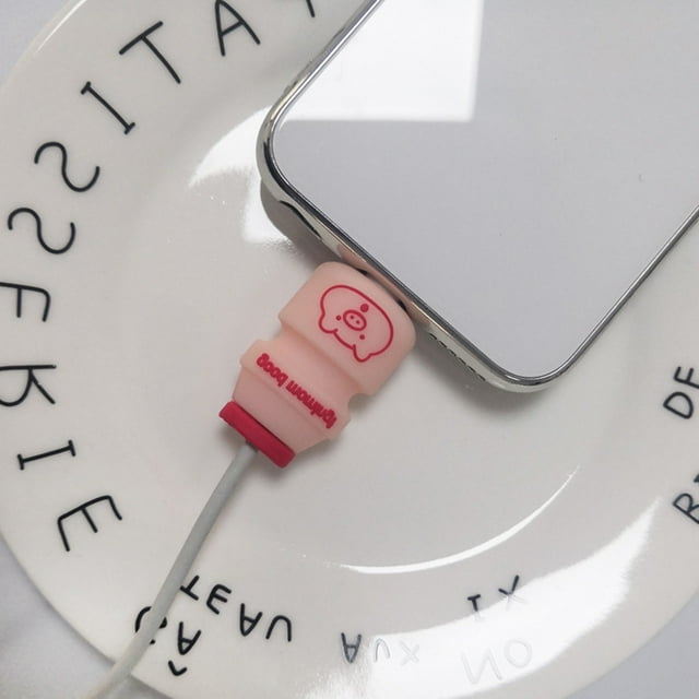 Cute Usb Cable Bite Charger Wire Organizer Silicone Cable Saver Charging Cord Protector Data Line Cable Protection for iPhone 07