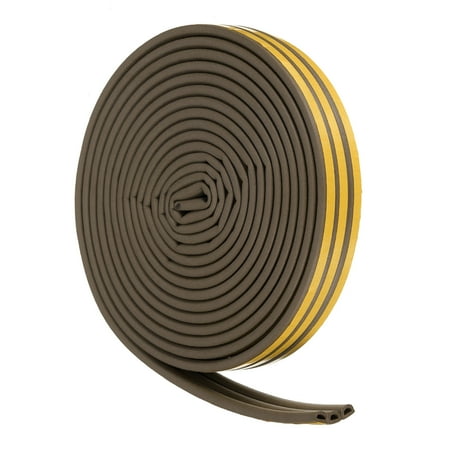 

49 Ft Weather Stripping Seal Strip for Doors/Window 1/4 Inch x 3/8 Inch D Type Foam Sealing Tape Brown