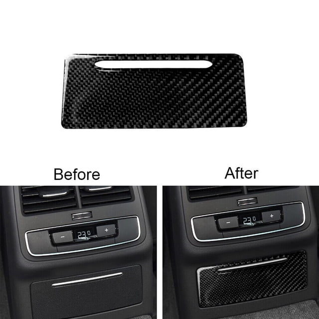 for Audi A4 B9 2017-2019 Carbon Fiber Rear Ashtry Panel Decorative Cover Trim