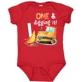 thumbnail image 3 of Inktastic One and Digging It Bulldozer 1st Birthday Boys or Girls Baby Bodysuit, 3 of 5