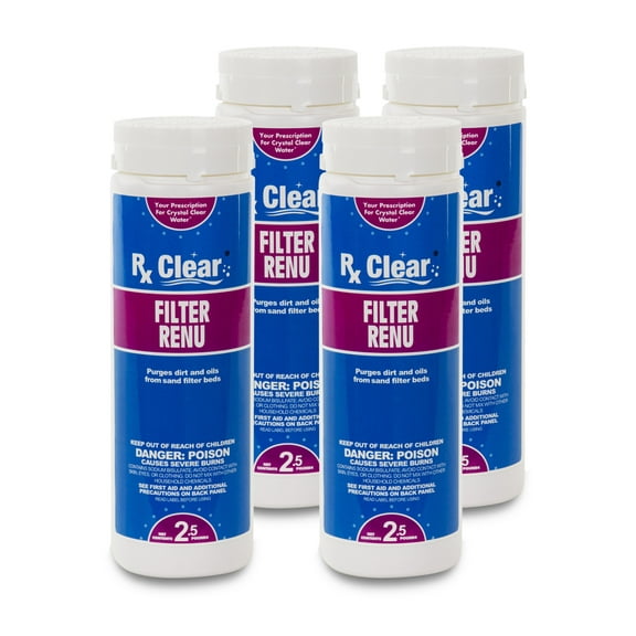 Rx Clear Filter Renu Swimming Pool Filter Granulated Compound Cleaning Agent, 10 lbs