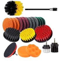 22PCS Drill Scrubber Brush Kit,Drill Brush Attachments for Cleaning,All Purpose Power Clean Scrubber Brushes with Extend Long Attachment,Car Polishing Pad Kit,Cleaning Supplies for Grout Tile Sink