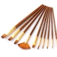 thumbnail image 1 of 10Pcs Juego de pinceles de pintura, pelo de nailon / para pintura al óleo / suministros de dibujo Eccomum Camello, 1 of 7