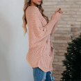 thumbnail image 2 of Fuzzy Knit Sweaters Womens Solid Color Oversized Cardigan Pocket Long Sleeve Coats Open Front Sweater, 2 of 4